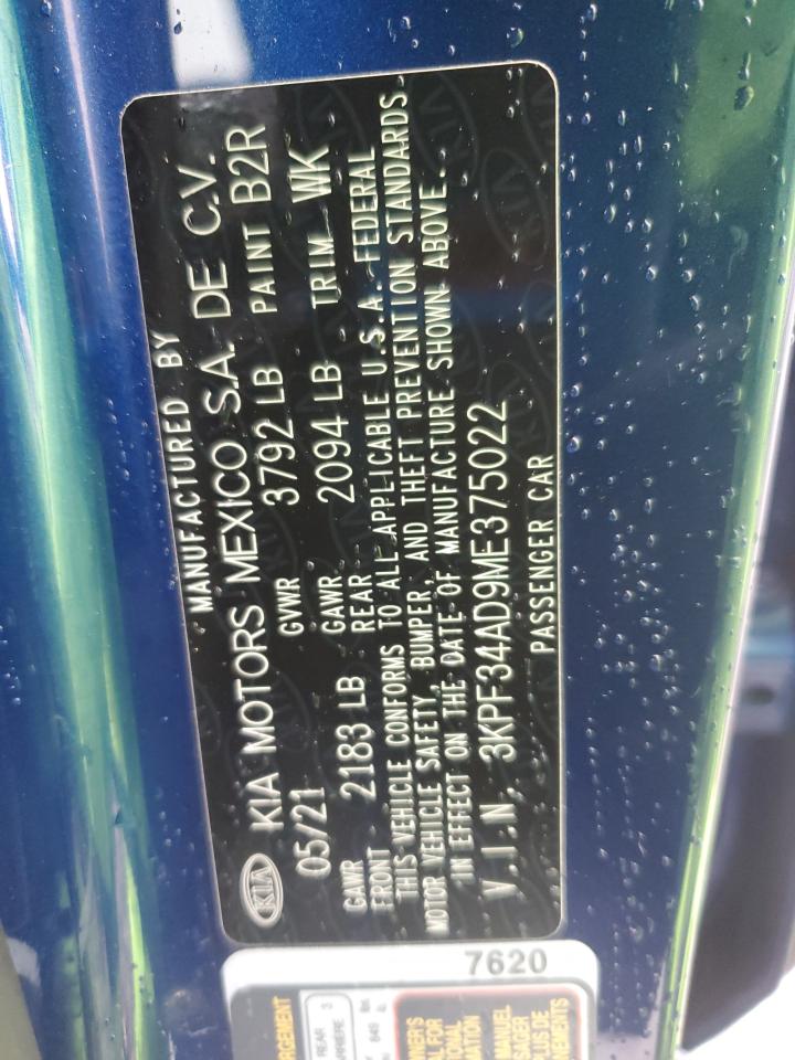 3KPF34AD9ME375022 2021 Kia Forte Gt Line