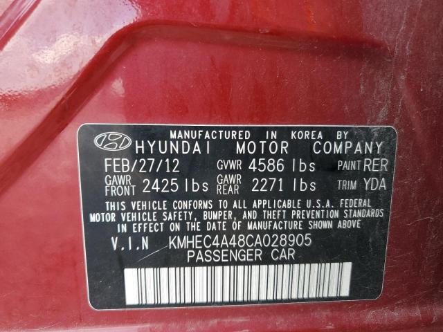 2012 Hyundai Sonata Hybrid VIN: KMHEC4A48CA028905 Lot: 57295844