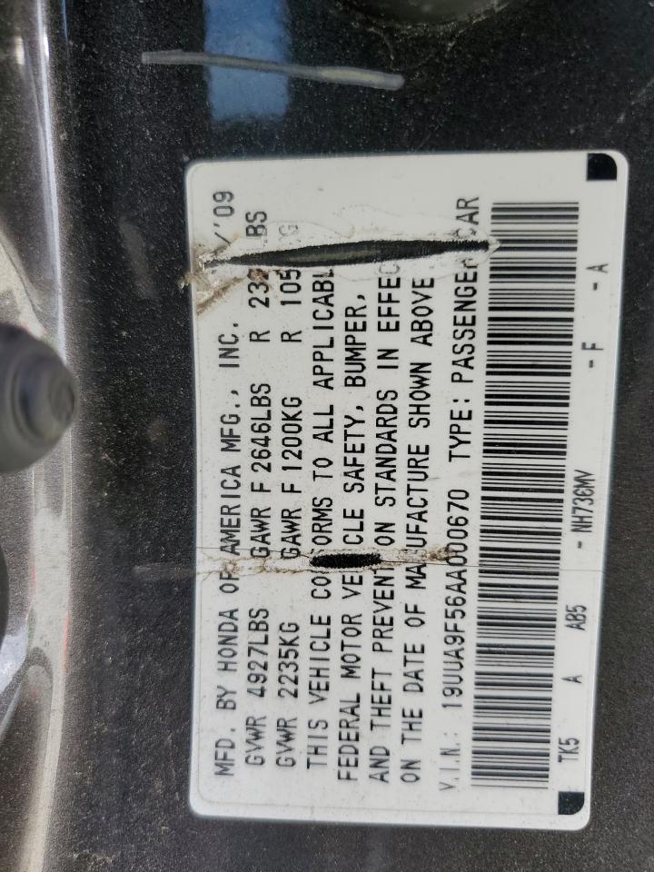 19UUA9F56AA000670 2010 Acura Tl