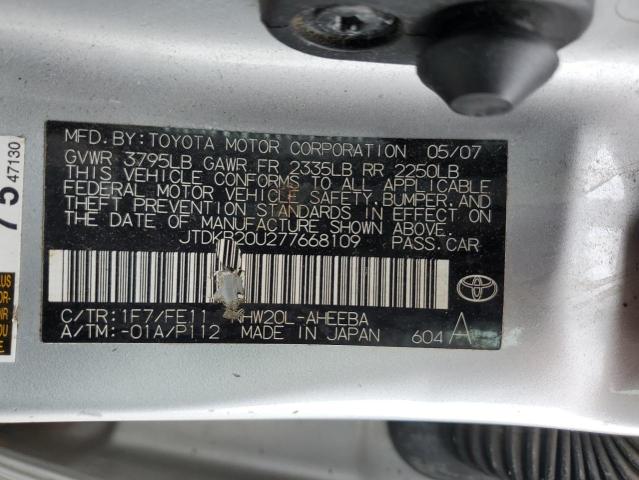 JTDKB20U277668109 2007 Toyota Prius