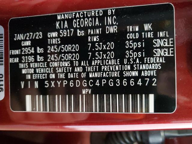 2023 Kia Telluride S VIN: 5XYP6DGC4PG366472 Lot: 59805334