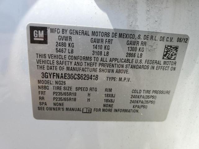 2012 Cadillac Srx Luxury Collection VIN: 3GYFNAE36CS629418 Lot: 58255864