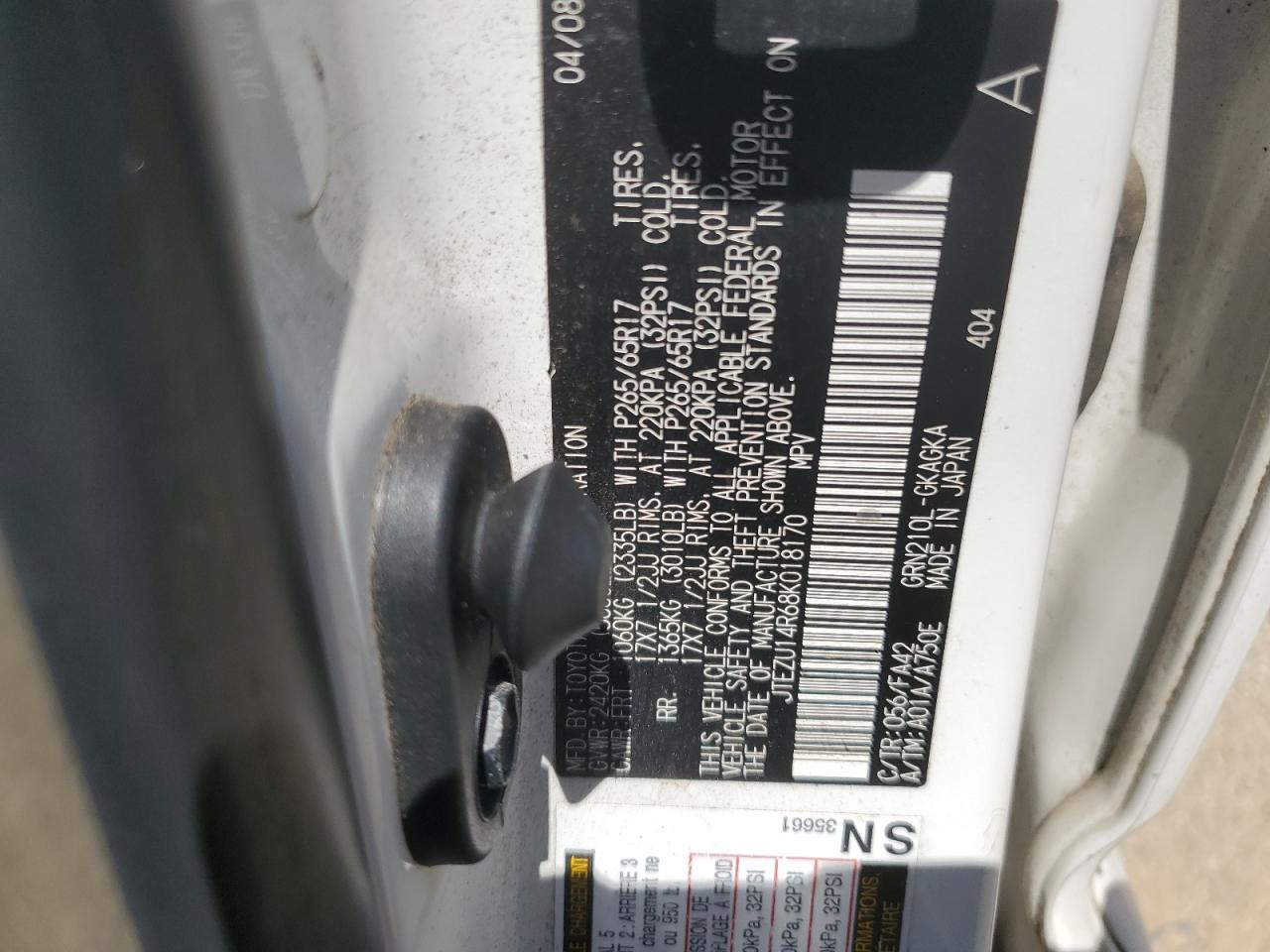 JTEZU14R68K018170 2008 Toyota 4Runner Sr5