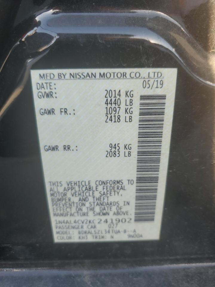 1N4AL4CV2KC241902 NISSAN ALTIMA 2019
