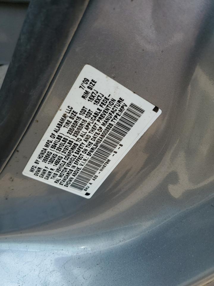 5FNRL3H62AB002828 2010 Honda Odyssey Exl