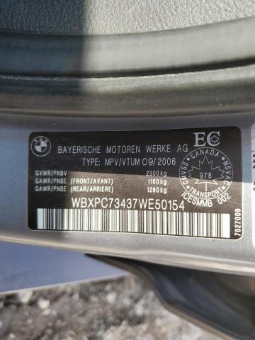 2007 BMW X3 3.0I VIN: WBXPC73437WE50154 Lot: 59995614