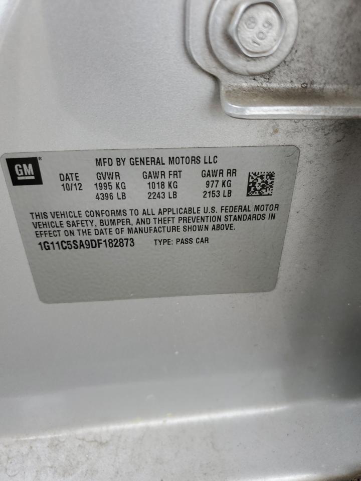 1G11C5SA9DF182873 2013 Chevrolet Malibu 1Lt