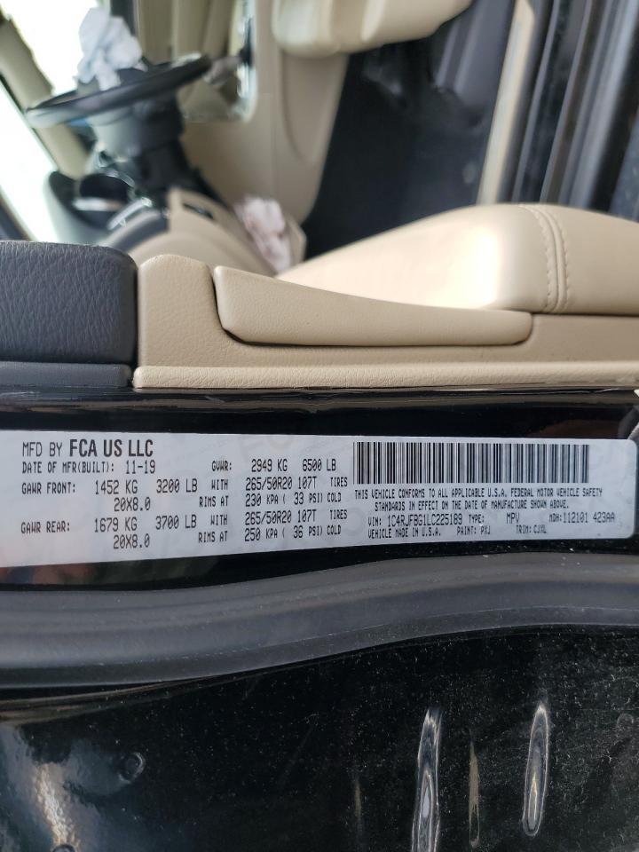 1C4RJFBG1LC225189 2020 Jeep Grand Cherokee Limited