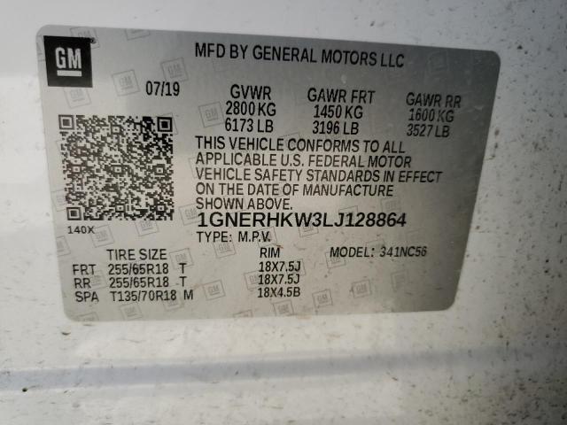 2020 Chevrolet Traverse Lt VIN: 1GNERHKW3LJ128864 Lot: 57065824