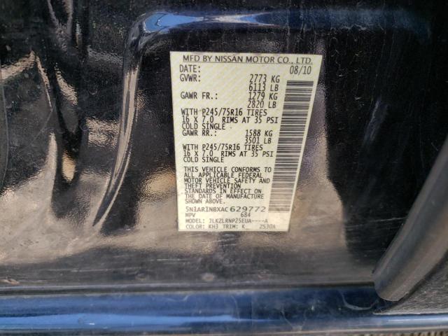 2010 Nissan Pathfinder S VIN: 5N1AR1NBXAC629772 Lot: 58645254