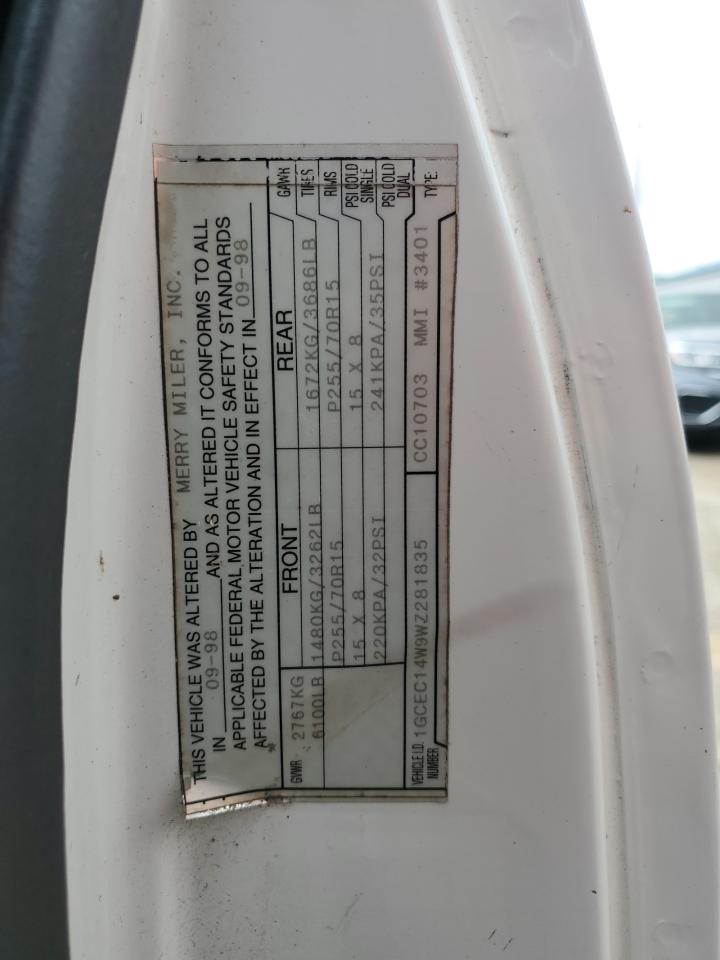 1GCEC14W9WZ281835 1998 Chevrolet Gmt-400 C1500