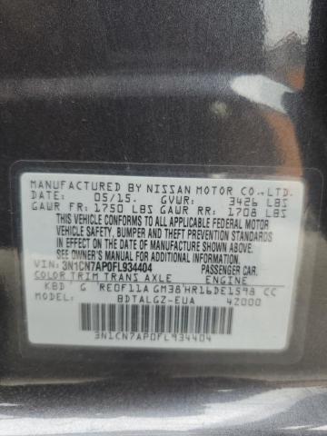 3N1CN7AP0FL934404 2015 Nissan Versa S