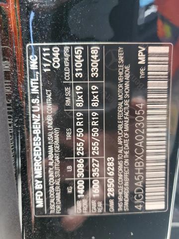 2012 Mercedes-Benz Ml 350 4Matic VIN: 4JGDA5HBXCA023054 Lot: 60101994