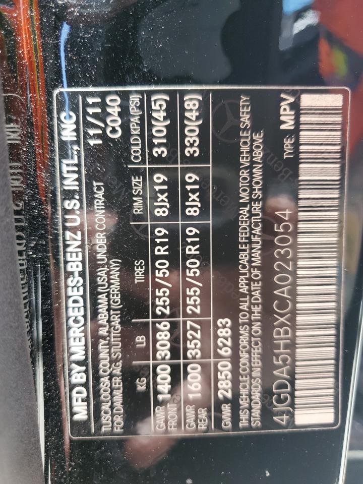 4JGDA5HBXCA023054 2012 Mercedes-Benz Ml 350 4Matic