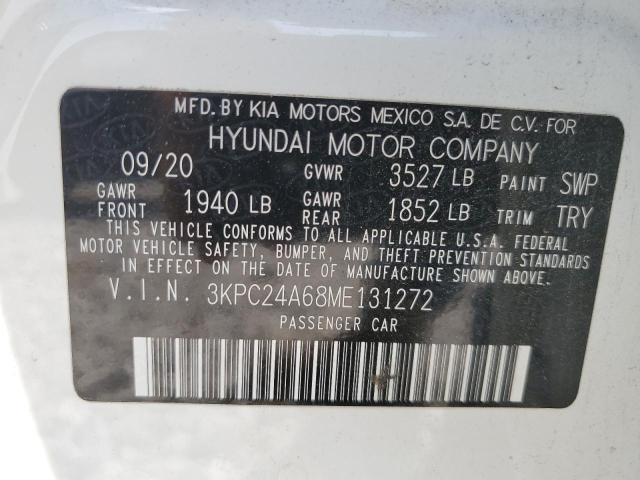 2021 Hyundai Accent Se VIN: 3KPC24A68ME131272 Lot: 59077004