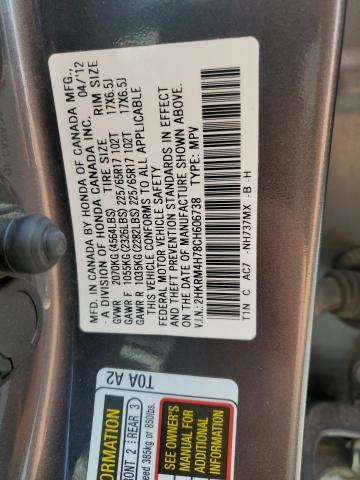 2HKRM4H78CH606738 2012 Honda Cr-V Exl