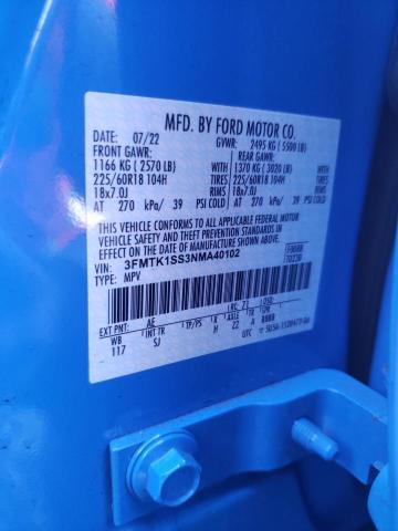 2022 Ford Mustang Mach-E Select VIN: 3FMTK1SS3NMA40102 Lot: 60867764