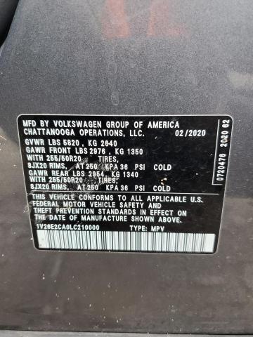 1V26E2CA0LC210000 2020 VOLKSWAGEN ATLAS - Image 12