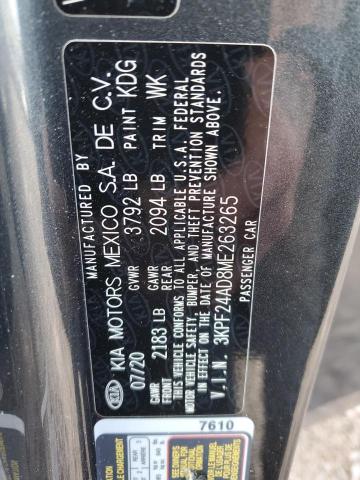 2021 Kia Forte Fe VIN: 3KPF24AD8ME263265 Lot: 58563144