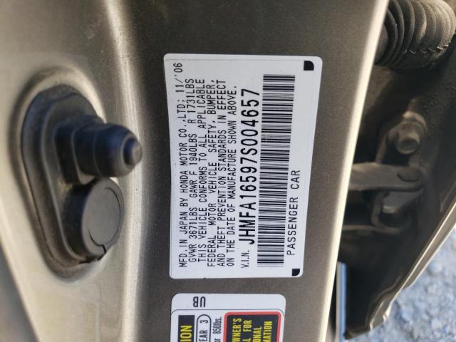 2007 Honda Civic Lx VIN: JHMFA16597S004657 Lot: 58933834