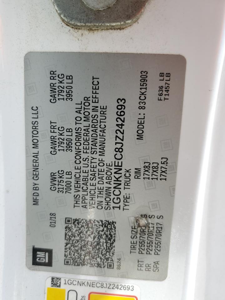 1GCNKNEC8JZ242693 CHEVROLET ALL Models 2018