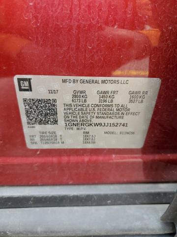 2018 Chevrolet Traverse Lt VIN: 1GNERGKW9JJ152741 Lot: 57907124