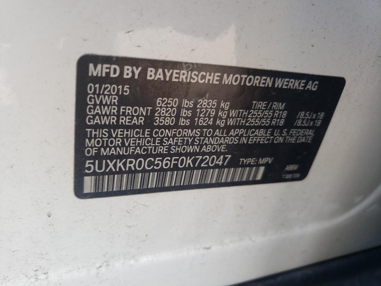 5UXKR0C56F0K72047 2015 BMW X5 xDrive35I