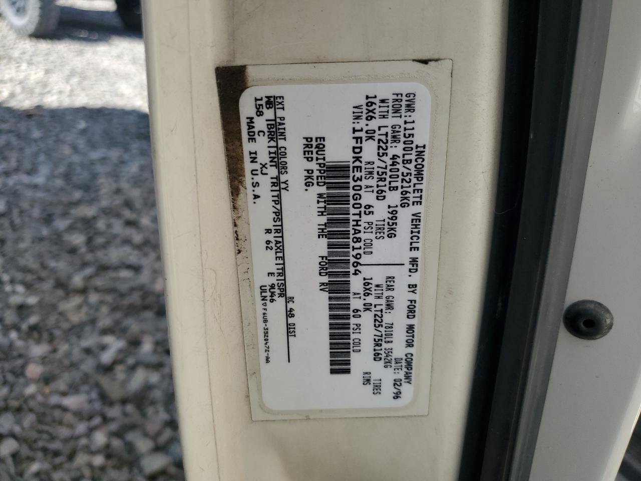 1FDKE30G0THA81964 1996 Ford Econoline E350 Cutaway Van