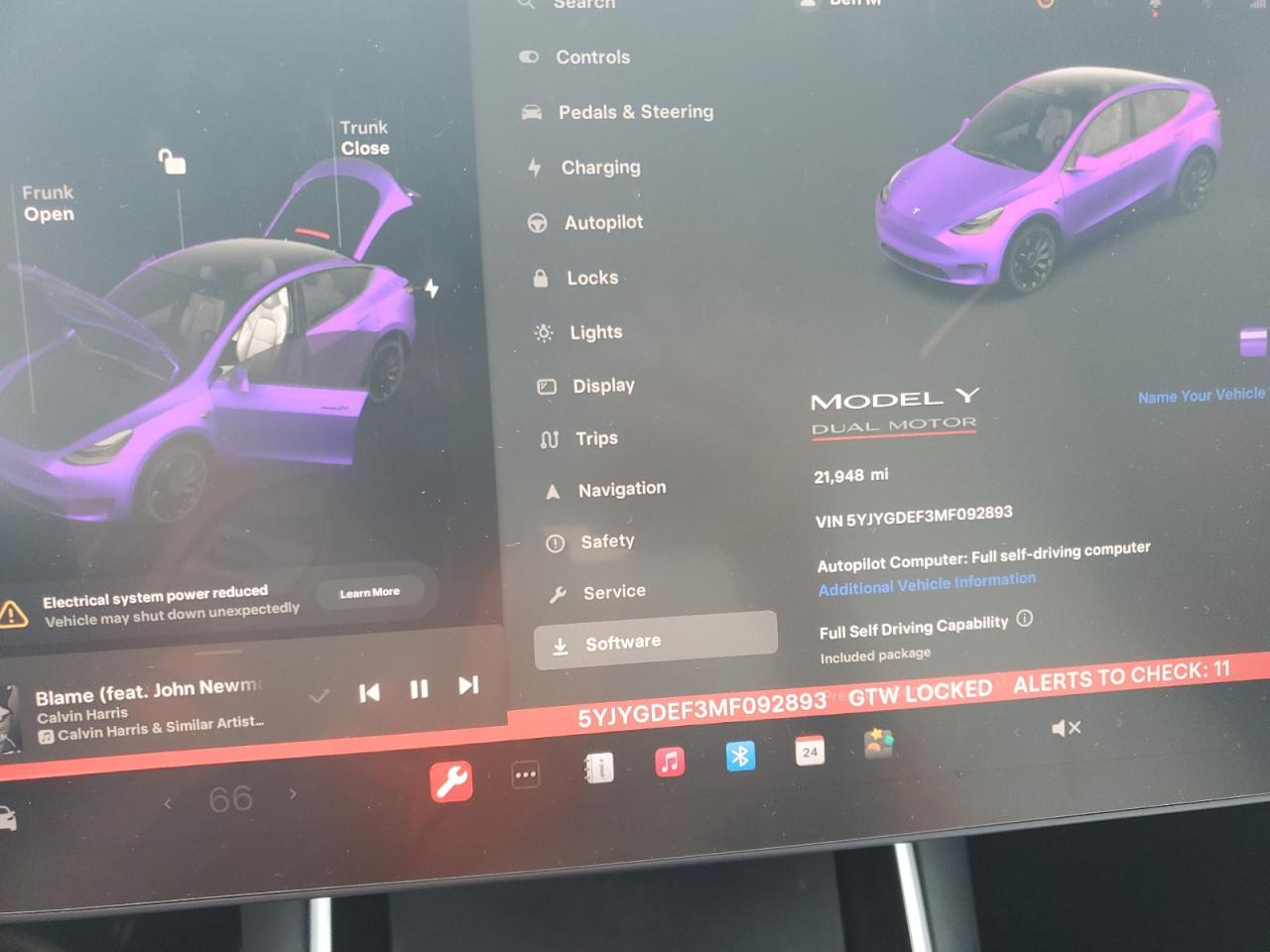 5YJYGDEF3MF092893 2021 Tesla Model Y