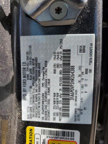 VIN 3FA6P0VP3HR264388 2017 Ford Fusion, Sport no.12