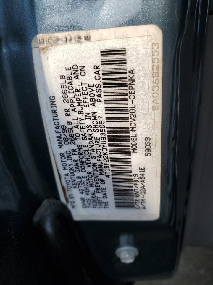 4T1BF22K0YU935097 2000 Toyota Camry Le