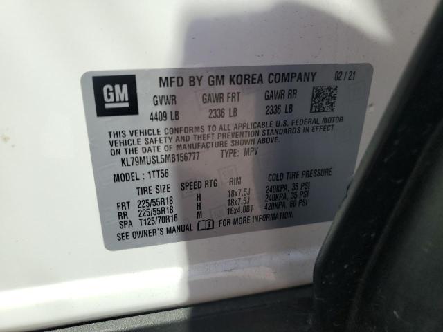 2021 Chevrolet Trailblazer Rs VIN: KL79MUSL5MB156777 Lot: 61292144