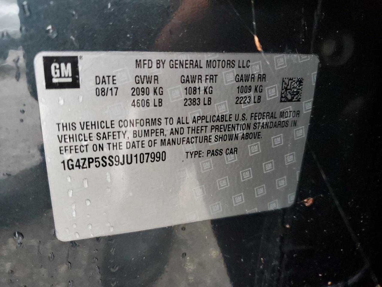 1G4ZP5SS9JU107990 2018 Buick Lacrosse Essence