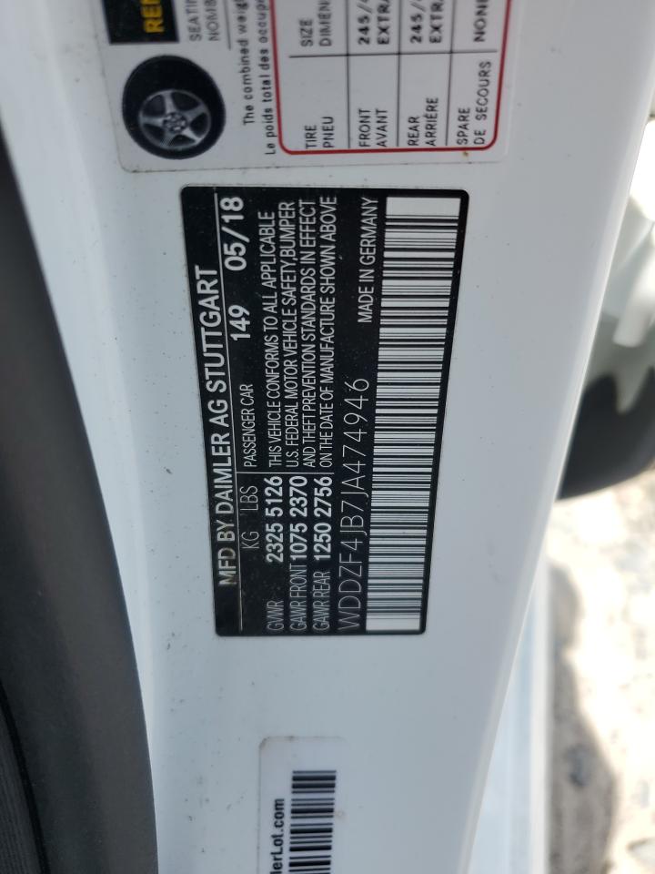 WDDZF4JB7JA474946 2018 Mercedes-Benz E 300