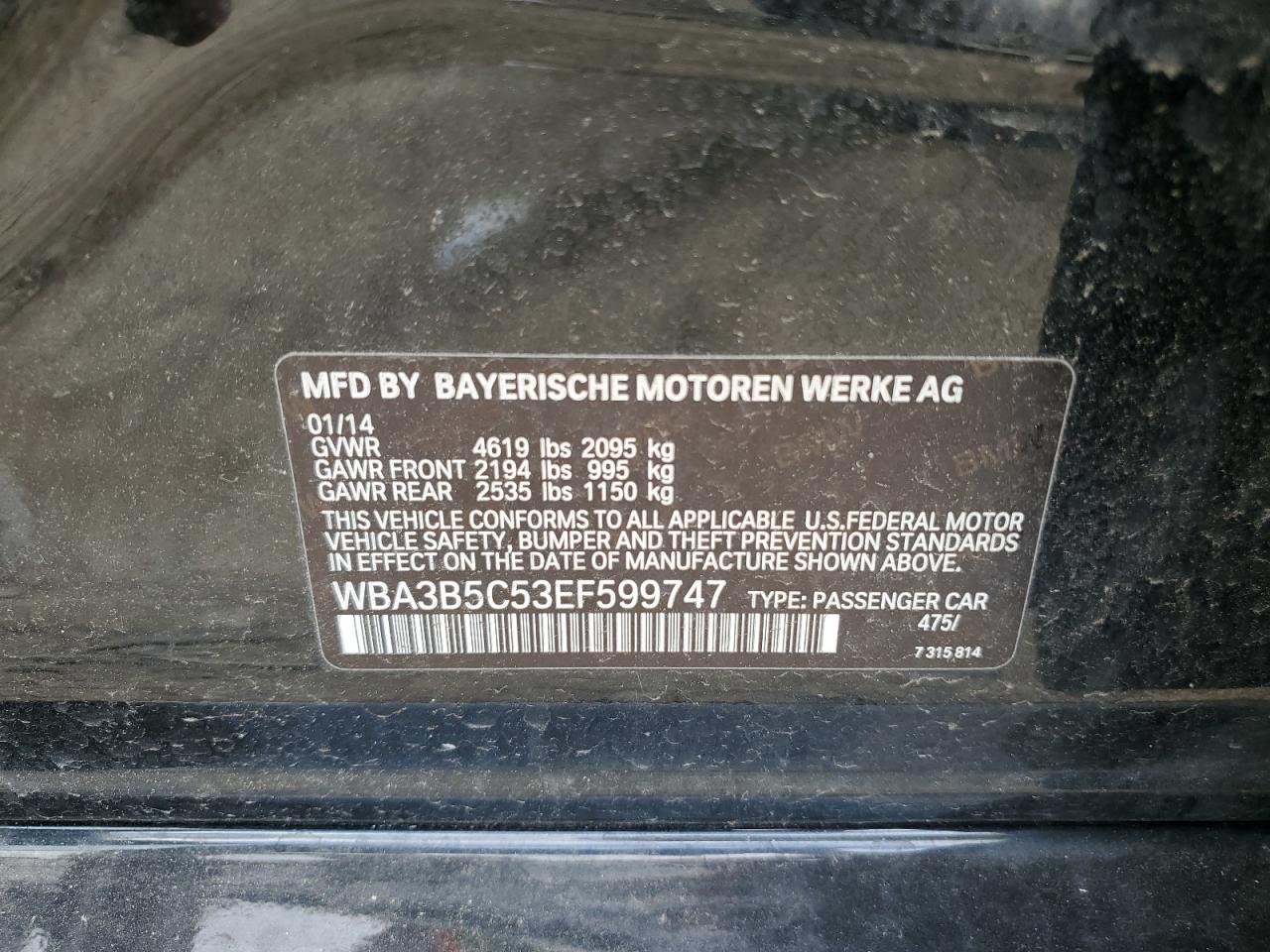 WBA3B5C53EF599747 2014 BMW 328 Xi Sulev