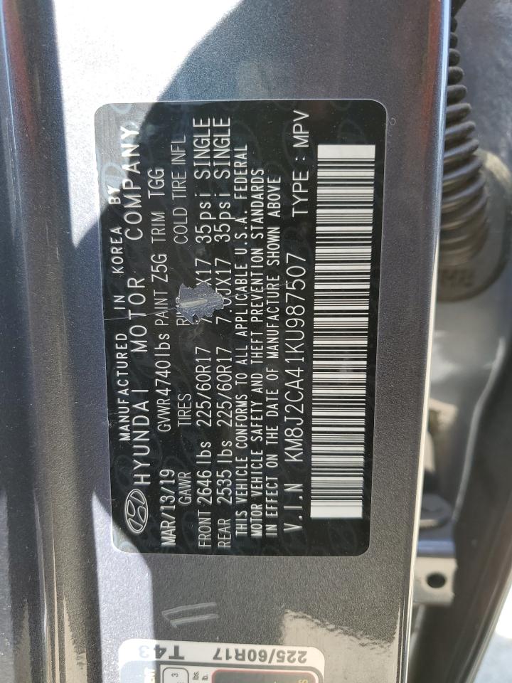 KM8J2CA41KU987507 2019 Hyundai Tucson Se