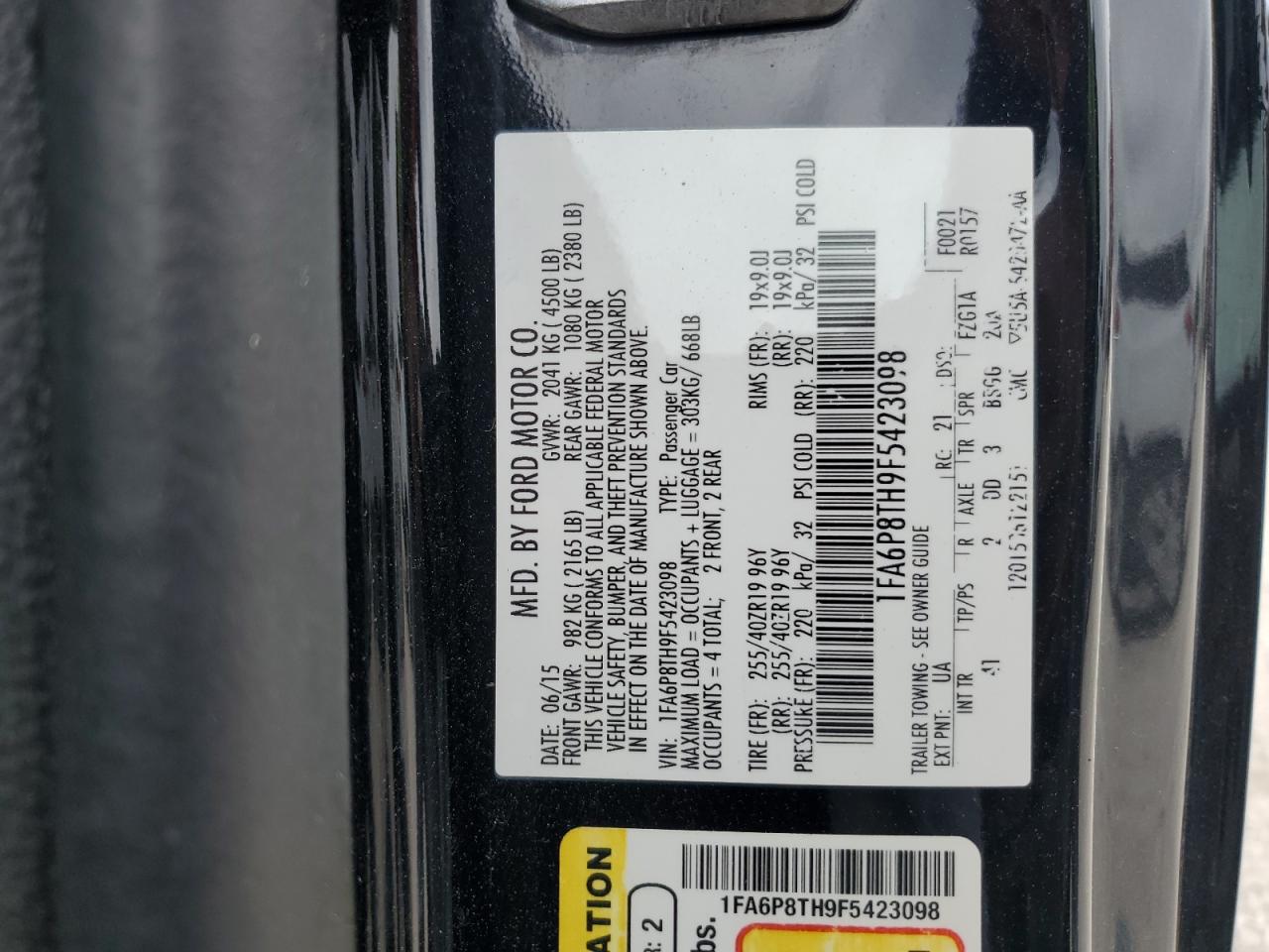 1FA6P8TH9F5423098 2015 Ford Mustang