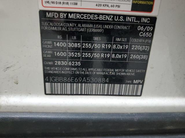 2009 Mercedes-Benz Ml 350 VIN: 4JGBB86E69A530884 Lot: 60256474