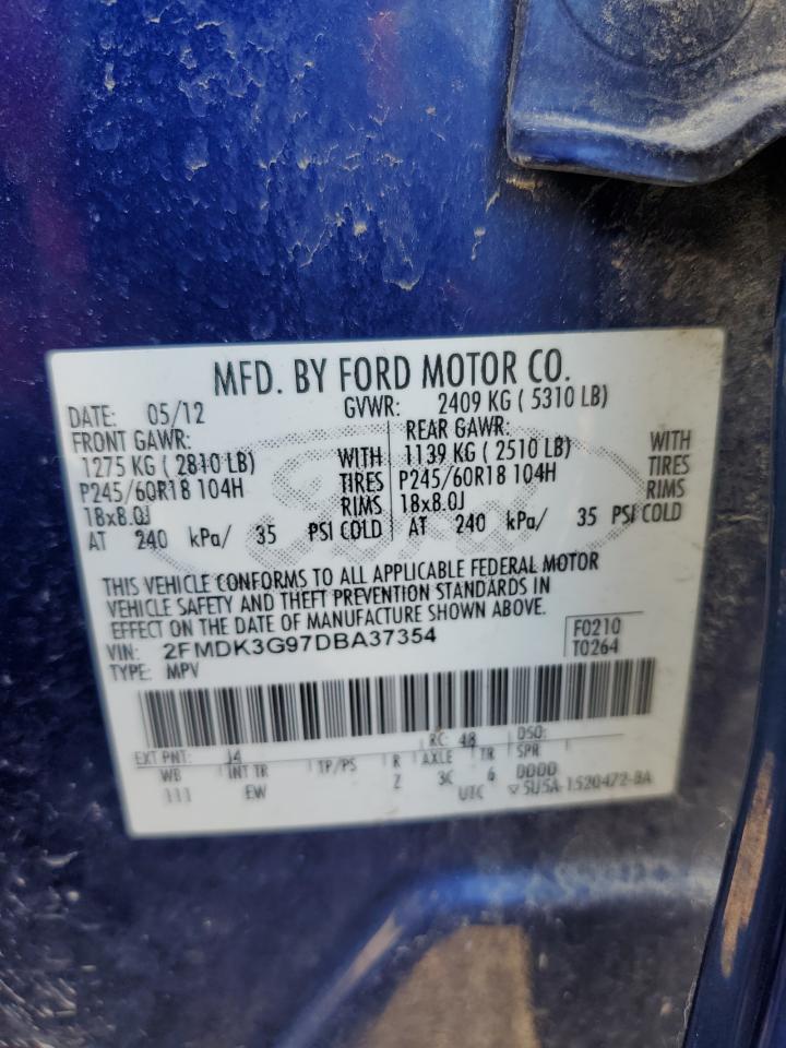 2FMDK3G97DBA37354 2013 Ford Edge Se