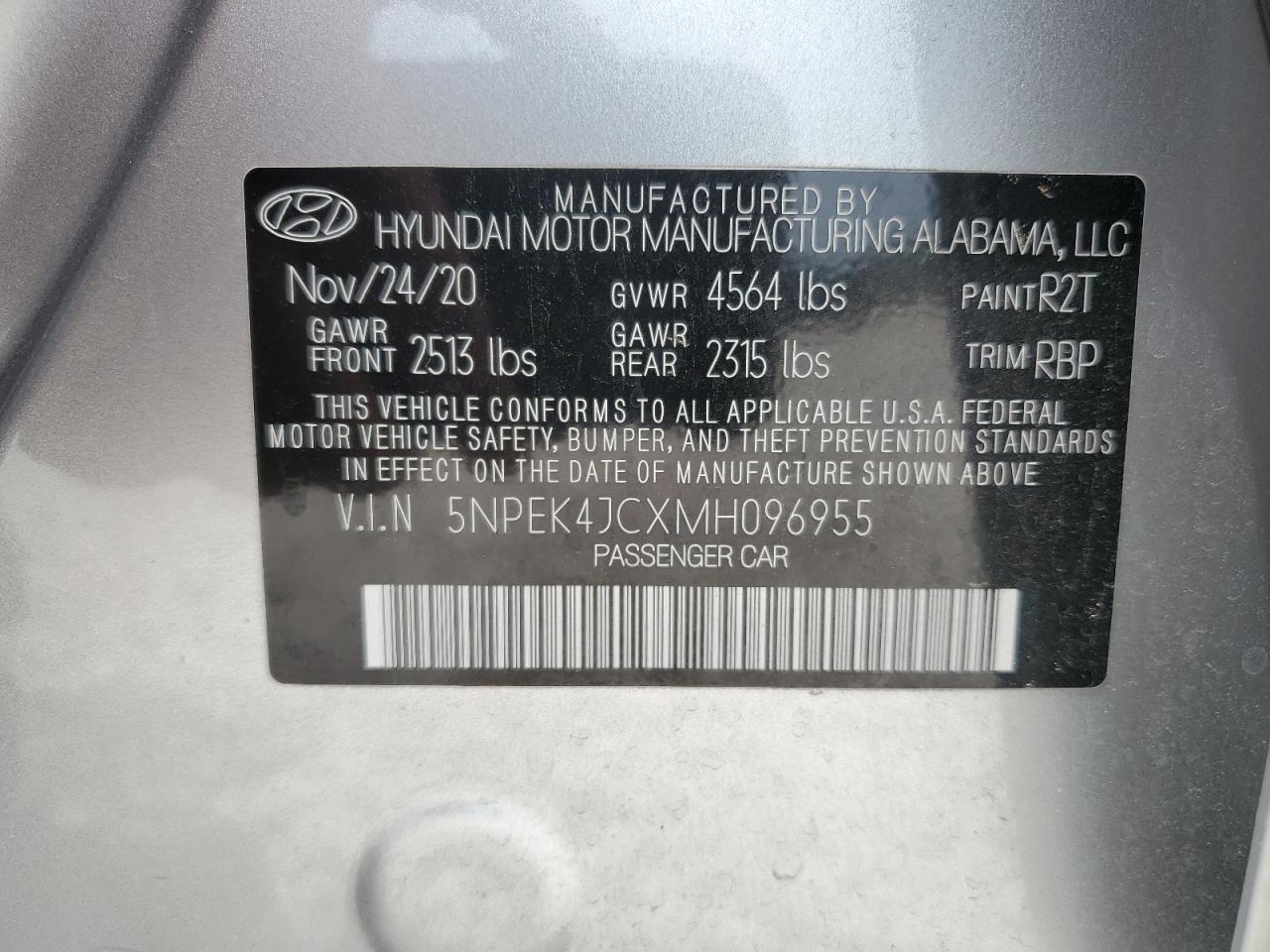 5NPEK4JCXMH096955 2021 Hyundai Sonata N Line