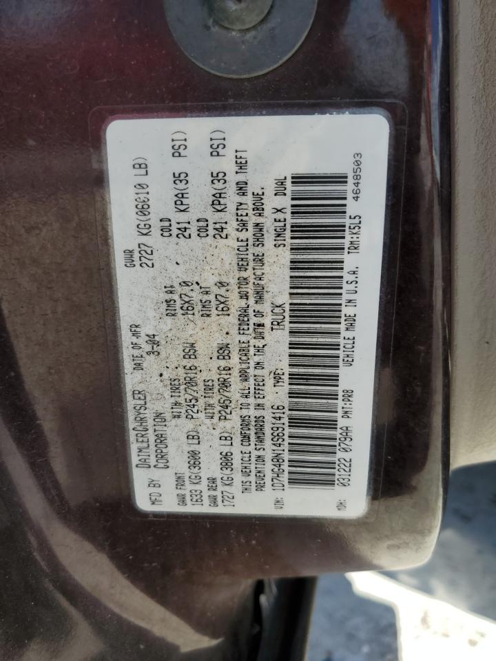 1D7HG48N14S691416 2004 Dodge Dakota Quad Slt