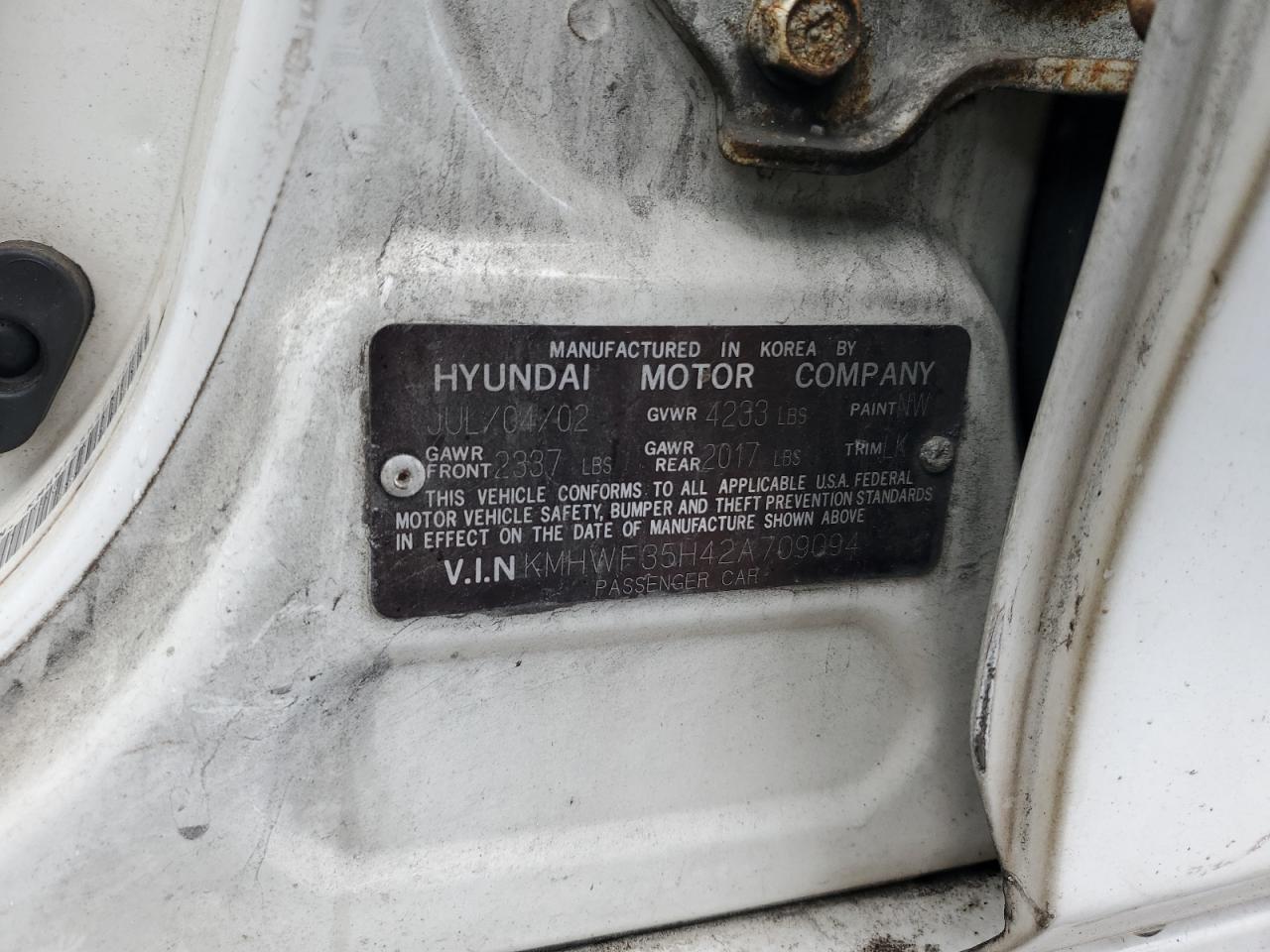 KMHWF35H42A709094 2002 Hyundai Sonata Gls