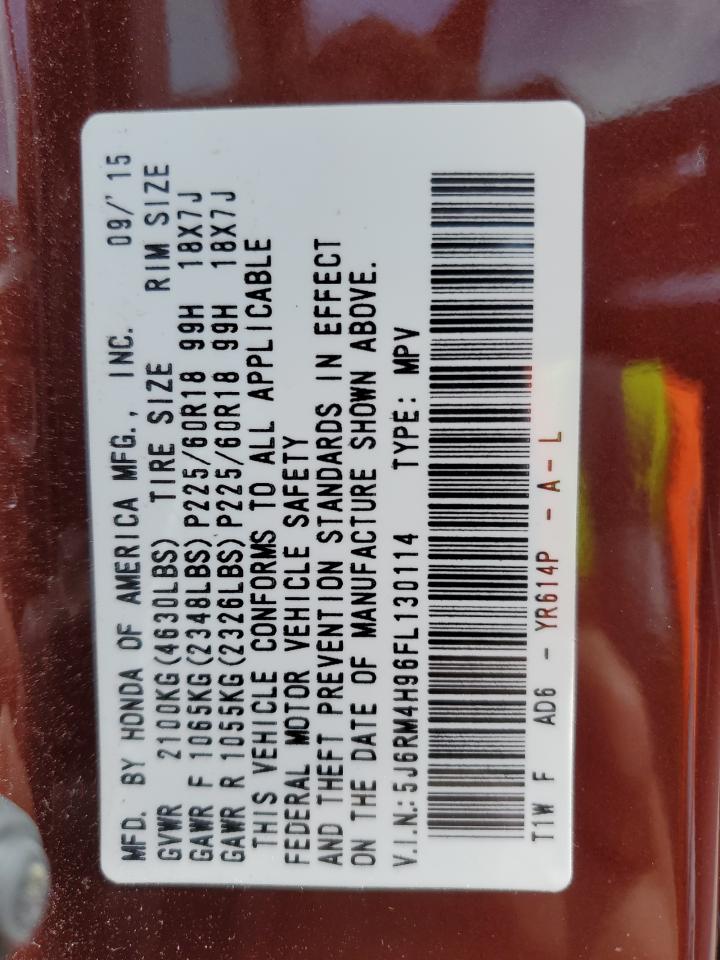 5J6RM4H96FL130114 2015 Honda Cr-V Touring