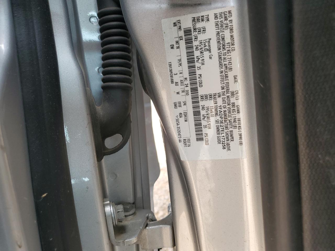 1FADP3E27EL173258 2014 Ford Focus S