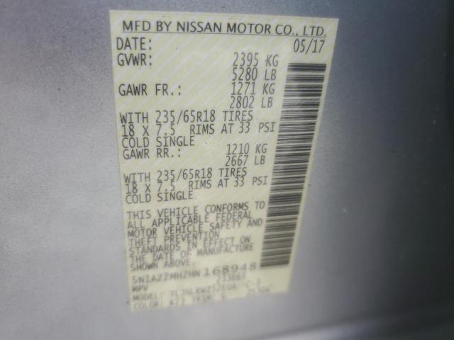 2017 Nissan Murano S VIN: 5N1AZ2MH2HN168948 Lot: 59512934