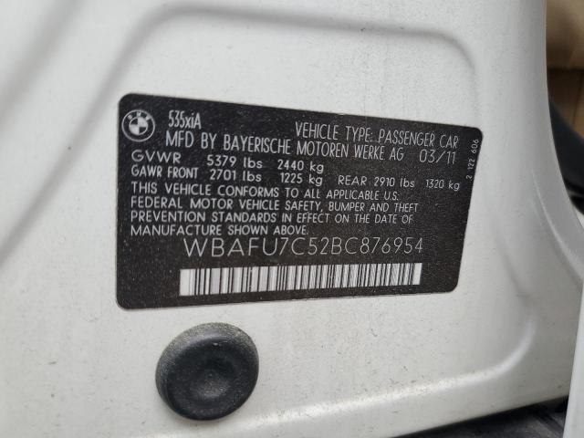 2011 BMW 535 Xi VIN: WBAFU7C52BC876954 Lot: 59717924