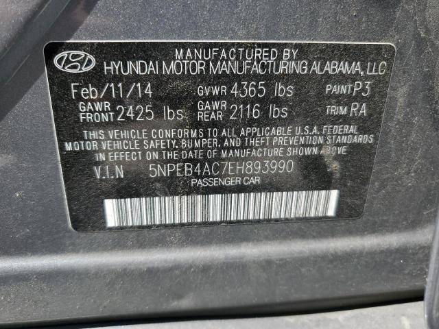 2014 Hyundai Sonata Gls VIN: 5NPEB4AC7EH893990 Lot: 59878924