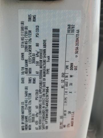 2019 Ford F350 Super Duty VIN: 1FT8W3BT4KEC97984 Lot: 60479274