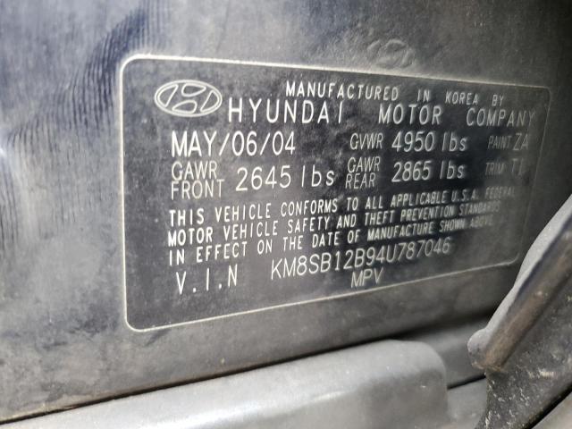 2004 Hyundai Santa Fe Gl VIN: KM8SB12B94U787046 Lot: 60557034
