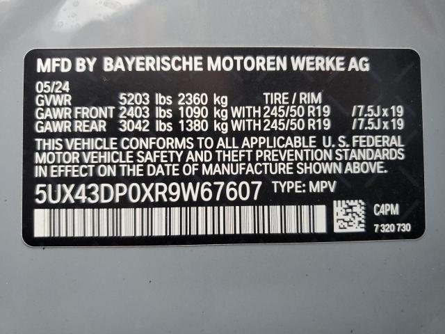 VIN 5UX43DP0XR9W67607 2024 BMW X3, Sdrive30I no.13